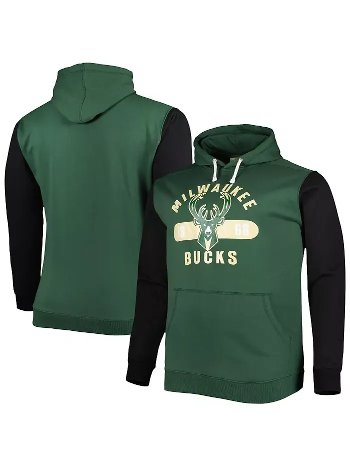 Мужская толстовка с капюшоном Milwaukee Bucks Big and Tall Bold Attack