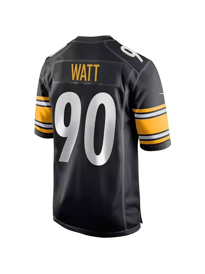 Мужская игровая футболка T.J. Watt Pittsburgh Steelers Nike — изображение 3 из 3, черный