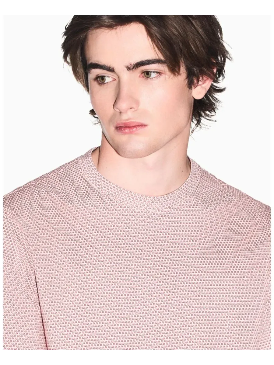 Мужская футболка с коротким рукавом и принтом логотипа по всей поверхности A|X Armani Exchange — изображение 4 из 5, белый