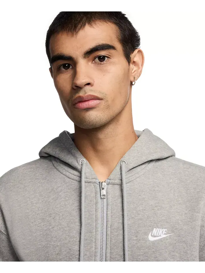 Мужская флисовая толстовка с капюшоном на молнии Nike — изображение 3 из 3, темный серый
