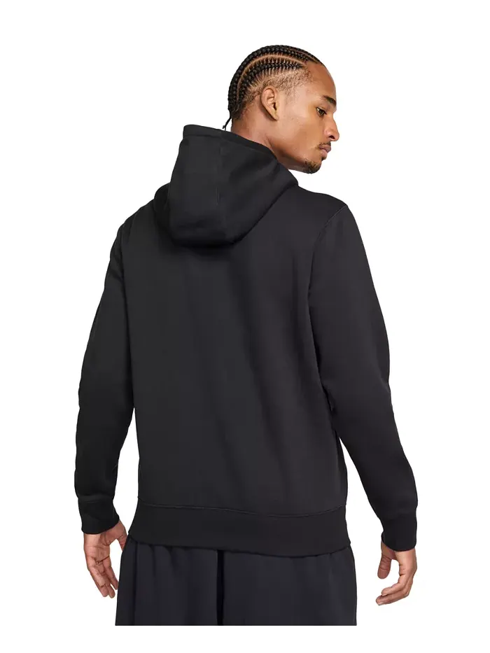 Мужская флисовая толстовка с капюшоном на молнии Nike — изображение 2 из 7, черный/белый