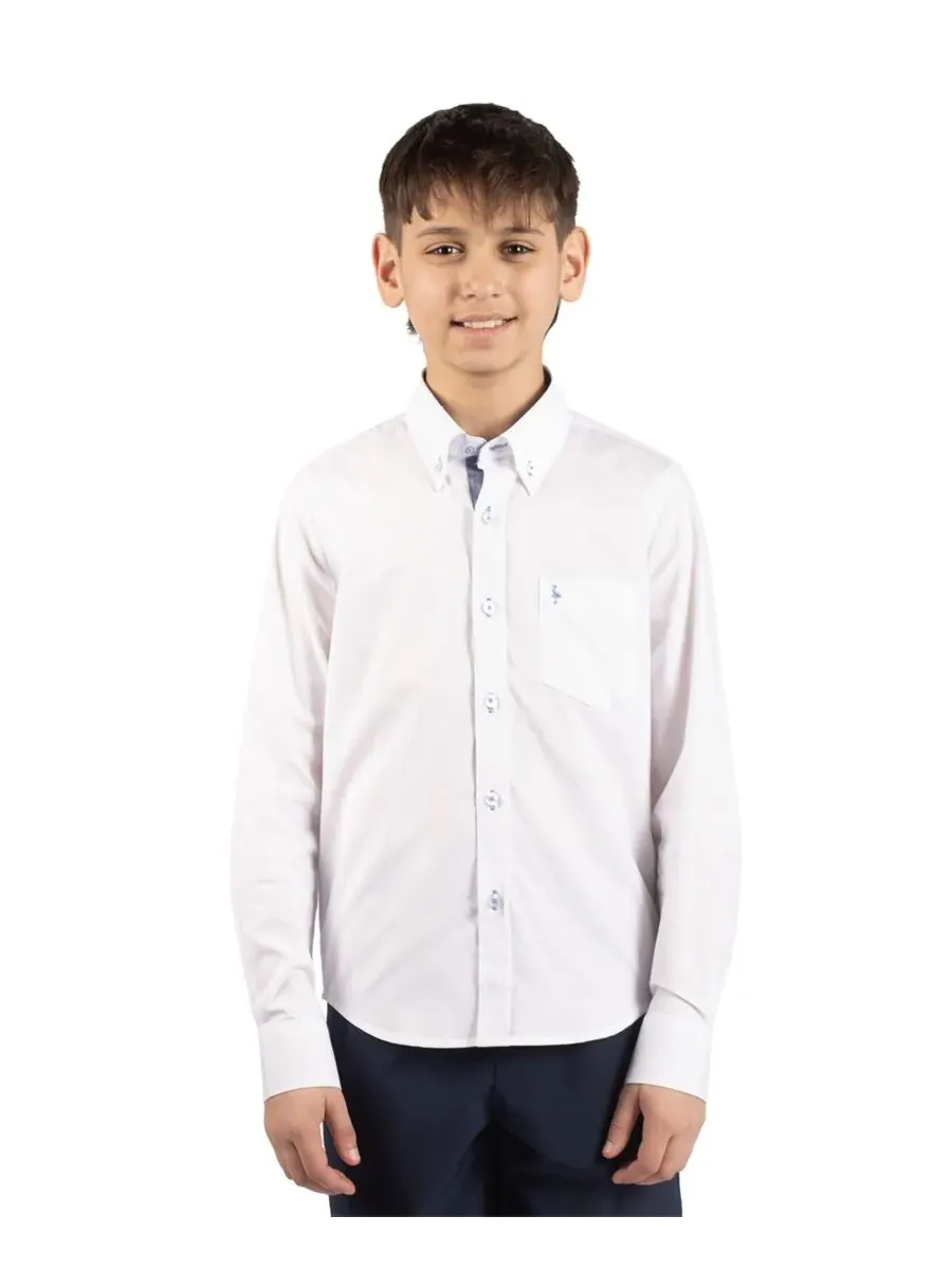 Рубашка с длинным рукавом Big Boys Signature Oxford Tailorbyrd — изображение 1 из 3, белый