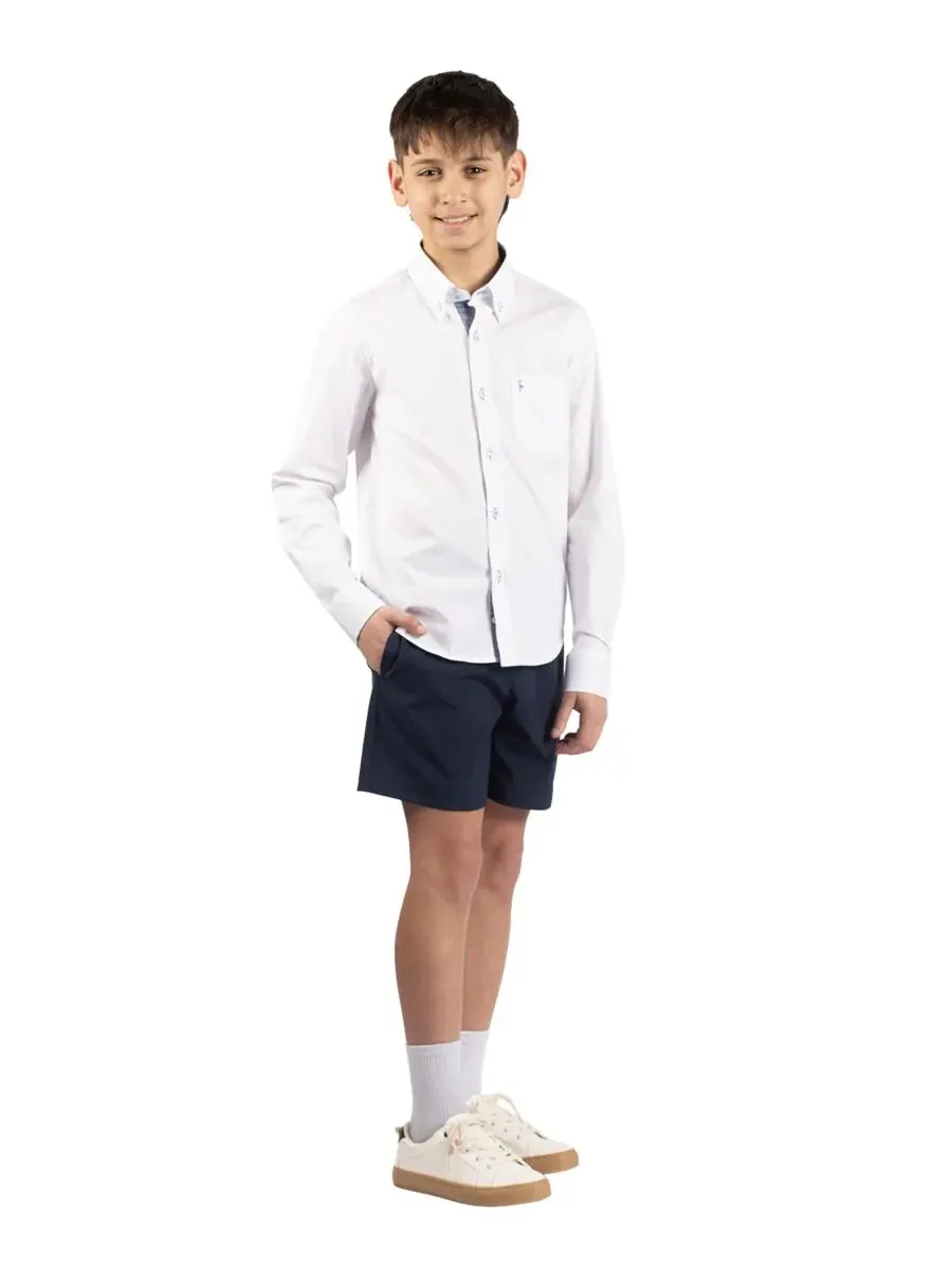 Рубашка с длинным рукавом Big Boys Signature Oxford Tailorbyrd — изображение 2 из 3, белый