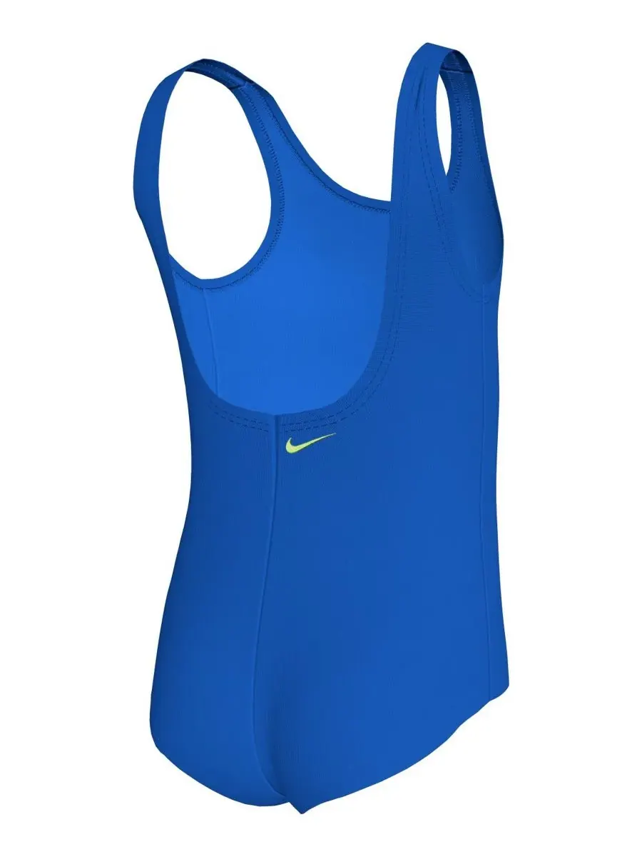 Детский купальник с цветочным принтом и U-образной спинкой, размер 4-6X Nike — изображение 2 из 3, синий