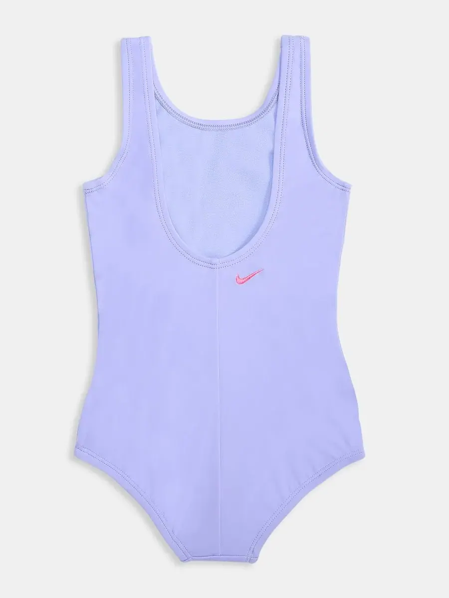 Детский купальник с цветочным принтом и U-образной спинкой, размер 4-6X Nike, светлый-thistle — изображение 4 из 7