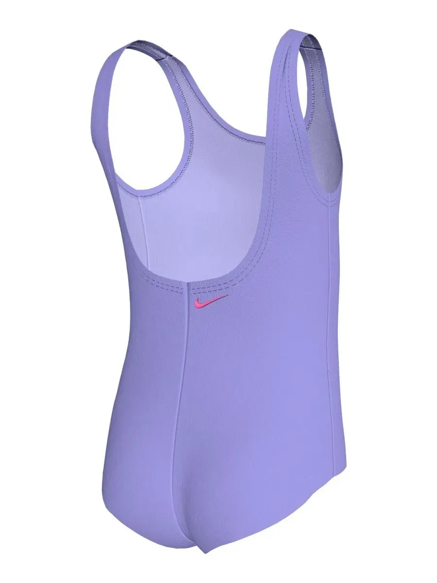 Детский купальник с цветочным принтом и U-образной спинкой, размер 4-6X Nike, светлый-thistle — изображение 5 из 7