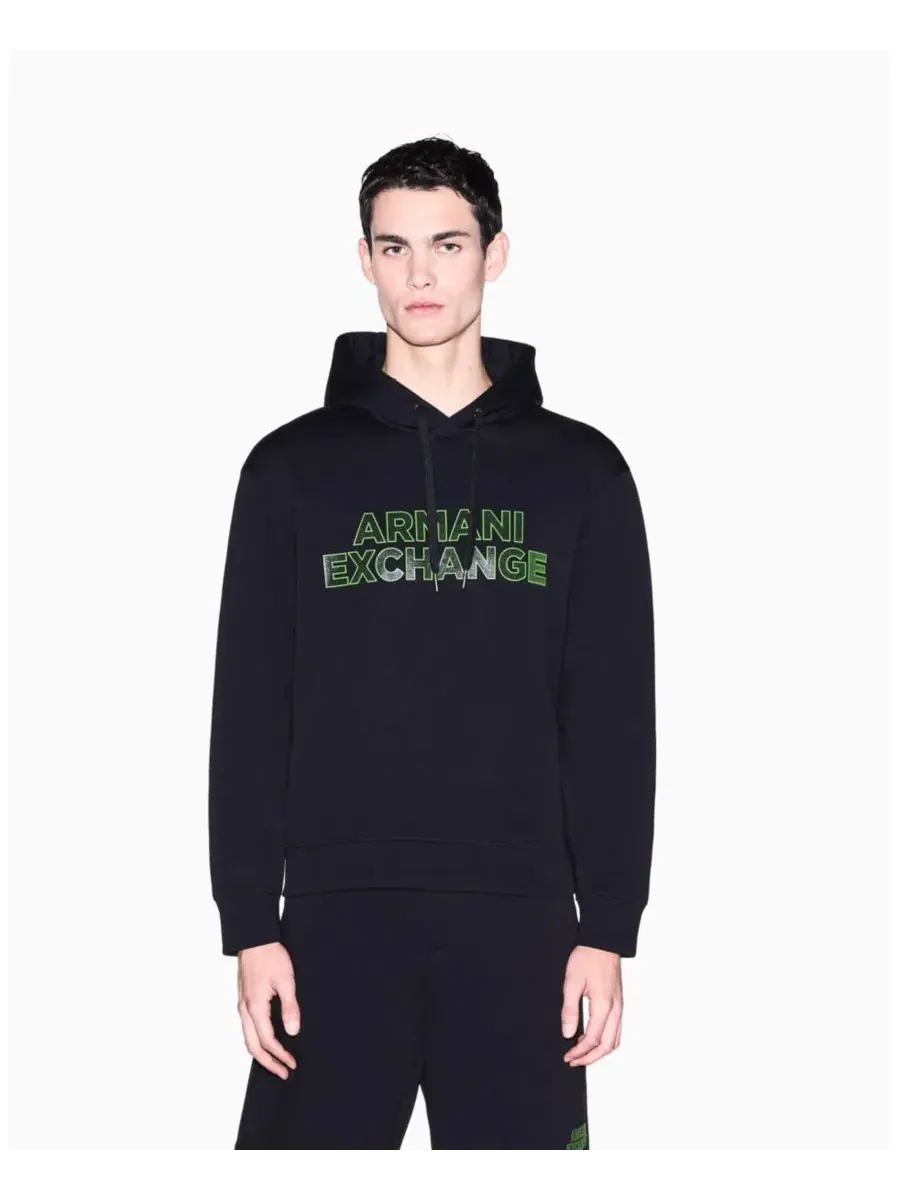 Мужская толстовка с капюшоном и логотипом Elevated Logo A|X Armani Exchange