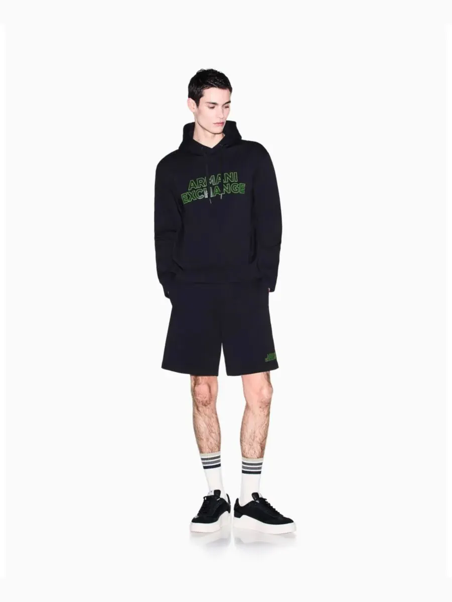 Мужская толстовка с капюшоном и логотипом Elevated Logo A|X Armani Exchange — изображение 4 из 5, черный