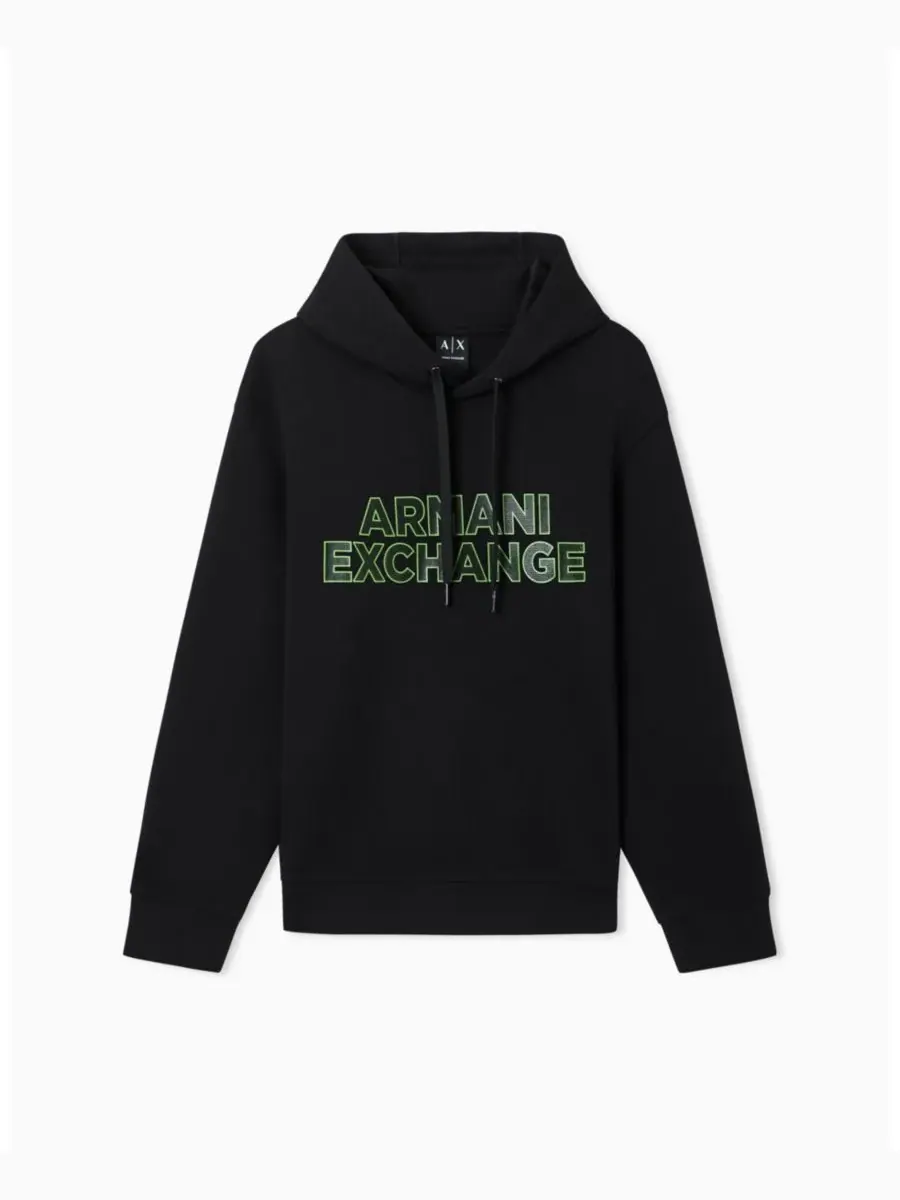 Мужская толстовка с капюшоном и логотипом Elevated Logo A|X Armani Exchange — изображение 5 из 5, черный