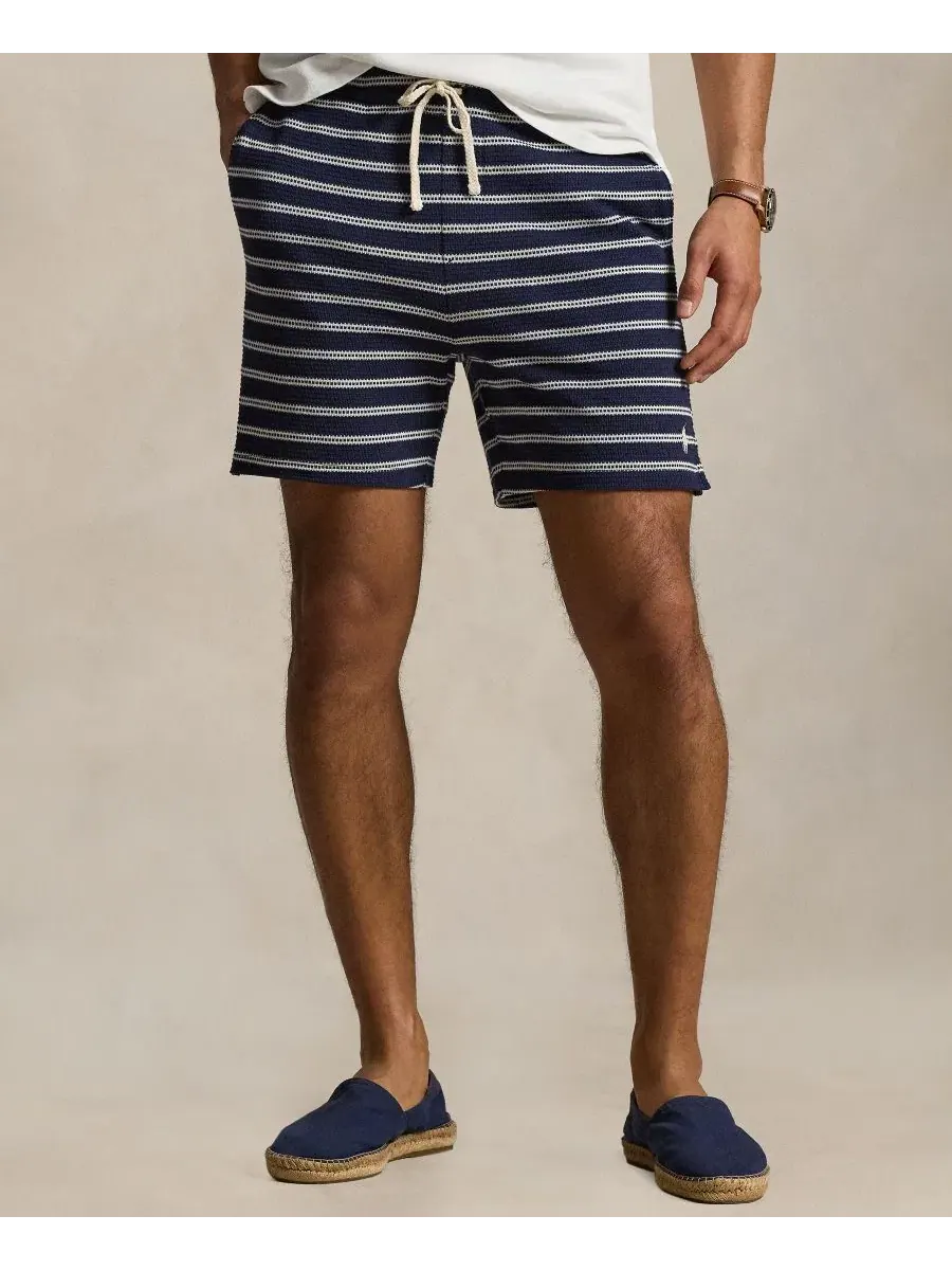 Мужские полосатые облегающие шорты Polo Ralph Lauren — изображение 1 из 5, темно-синий/кремовый