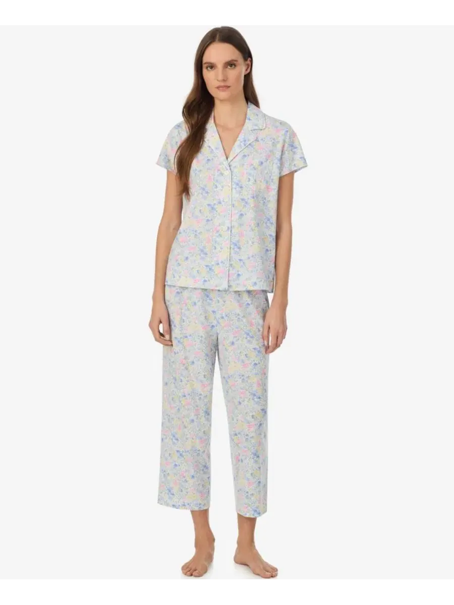 Комплект пижамы с коротким рукавом и брюками-карго Lauren Ralph Lauren