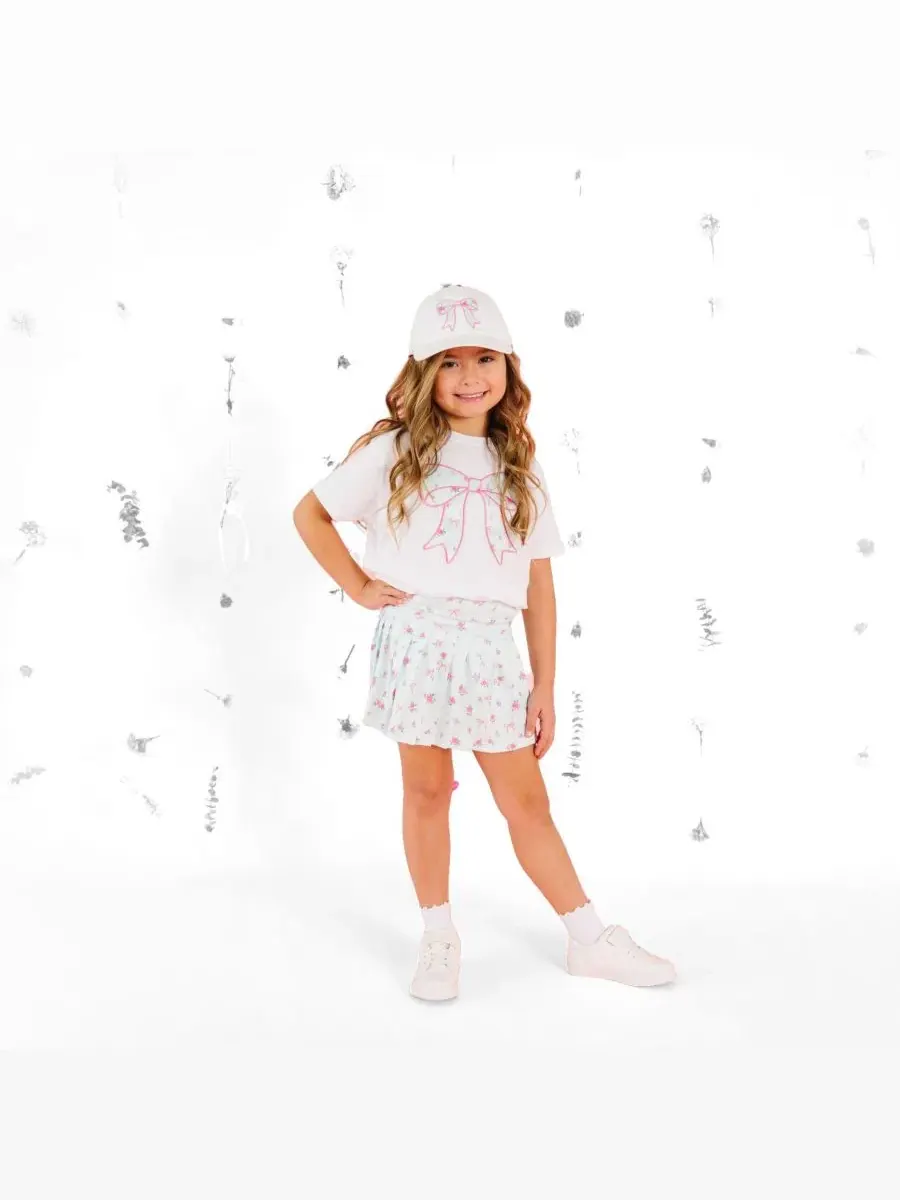 Детская футболка с коротким рукавом и цветочным бантиком для девочек Sweet Wink — изображение 3 из 6, белый