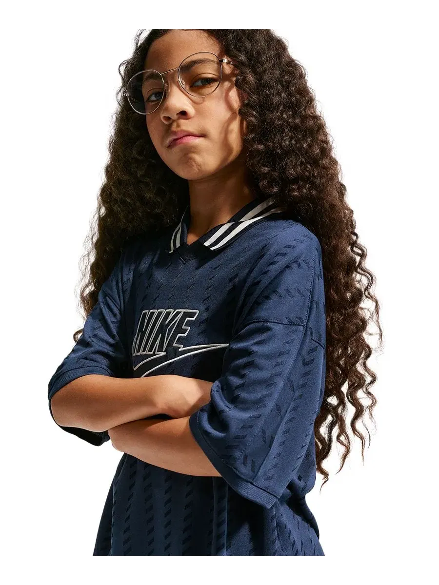 Футболка с коротким рукавом для девочек 7-16 лет Nike — изображение 2 из 3, темно-синий