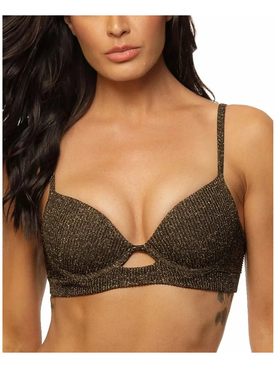 Женский бикини-топ с мятой люрексовой подкладкой и косточками Guria Beachwear