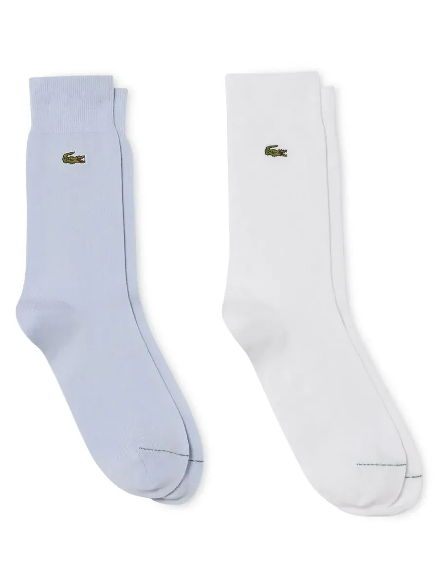 Носки мужские высокие Lacoste, комплект из 2 пар — изображение 1 из 3, белый/синий