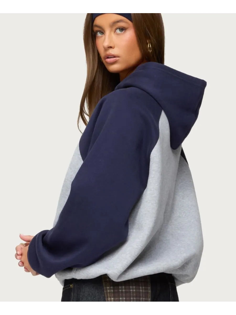 Женская толстовка с рукавами реглан Angels Oversized Edikted — изображение 2 из 5, серый---темно-синий