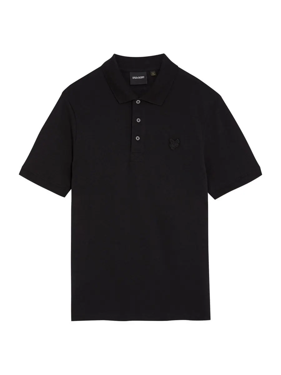 Мужская поло-рубашка с принтом орла в тон ткани Lyle & Scott — изображение 3 из 5, черный