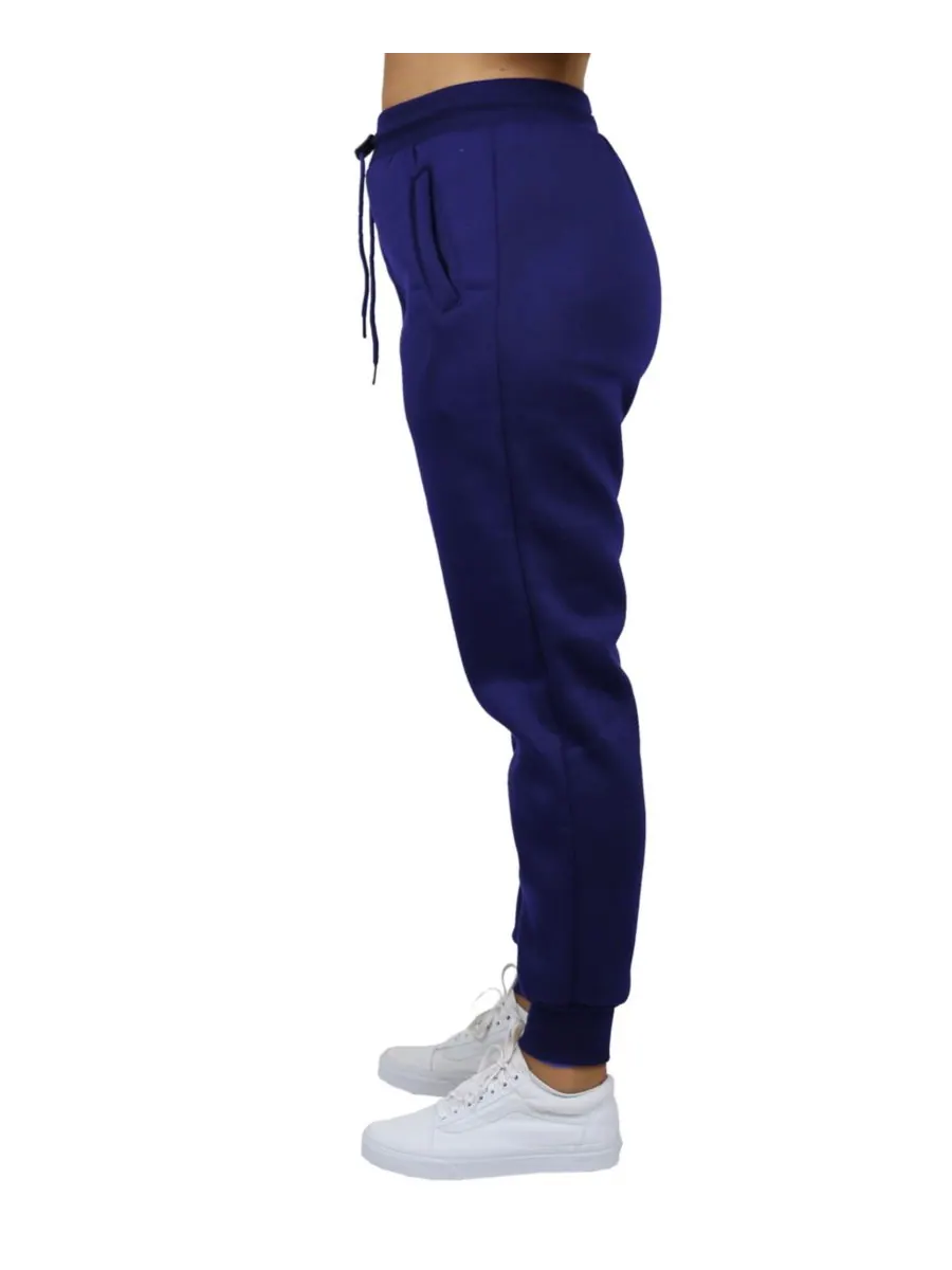 Женские спортивные брюки свободного кроя на флисовой подкладке Galaxy By Harvic — изображение 3 из 3, темно-синий