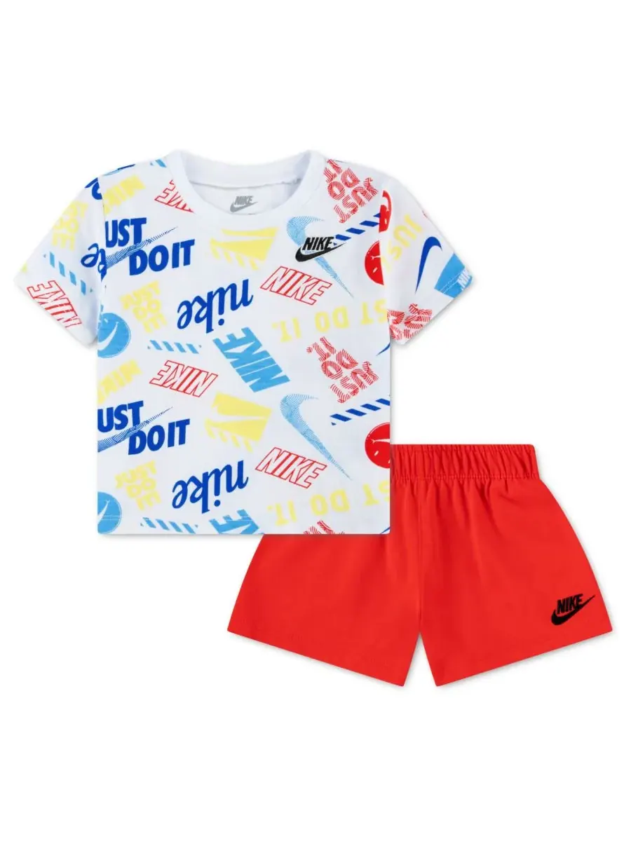 Детский комплект для мальчиков: футболка с круглым вырезом In The Zone и шорты Nike — изображение 1 из 3, красный/белый