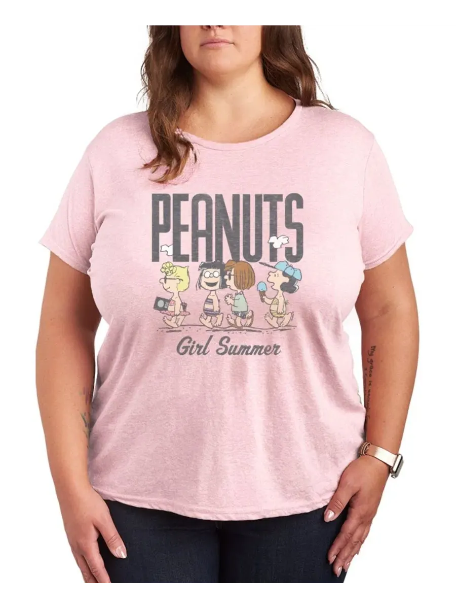 Футболка с коротким рукавом и графическим принтом "Peanuts Girl Summer Sally Marcie Lucy Pattie" — изображение 1 из 3
