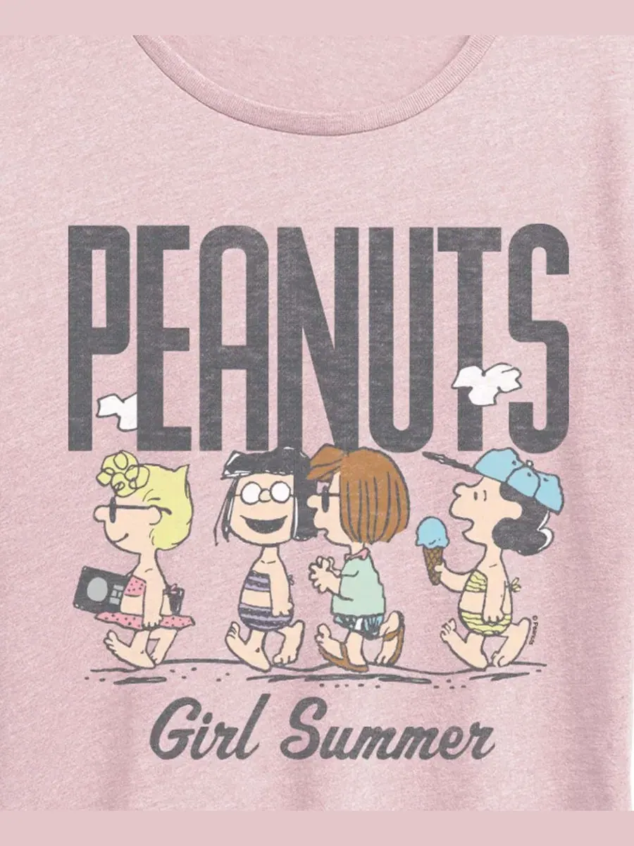 Футболка с коротким рукавом и графическим принтом "Peanuts Girl Summer Sally Marcie Lucy Pattie" — изображение 2 из 3