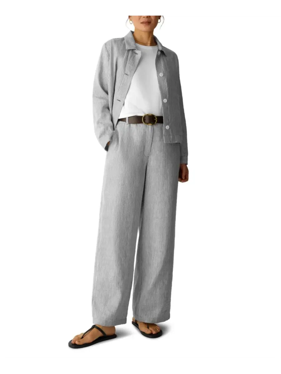 Женские брюки с высокой посадкой и широкими штанинами Eileen Fisher — изображение 2 из 4, врен