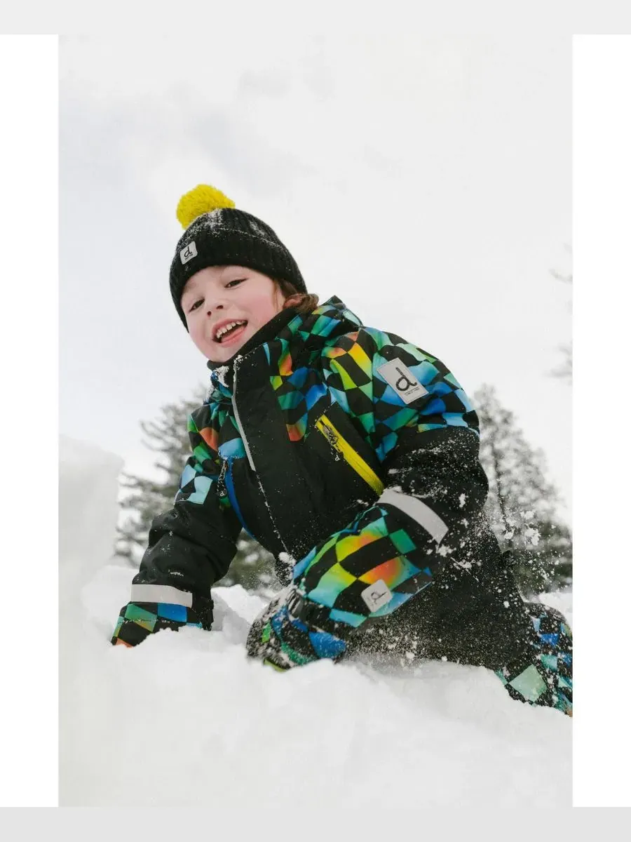 Детский комплект для снега с курткой и брюками, модель Play Snowsuit Deux par Deux — изображение 3 из 9, зеленый желтый синий