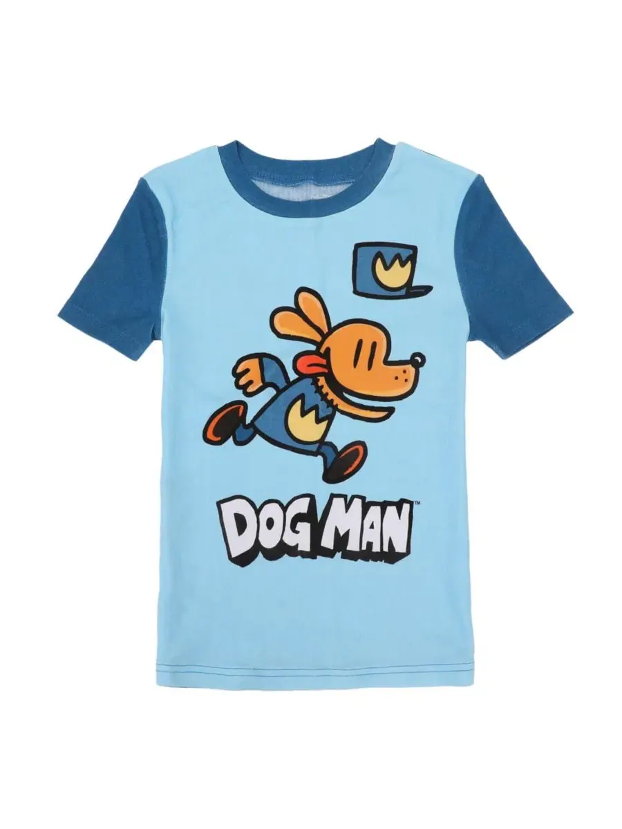 Комплект пижам Dog Man из 4 предметов, с длинным рукавом Dog Man — изображение 2 из 8, оранжевый синий