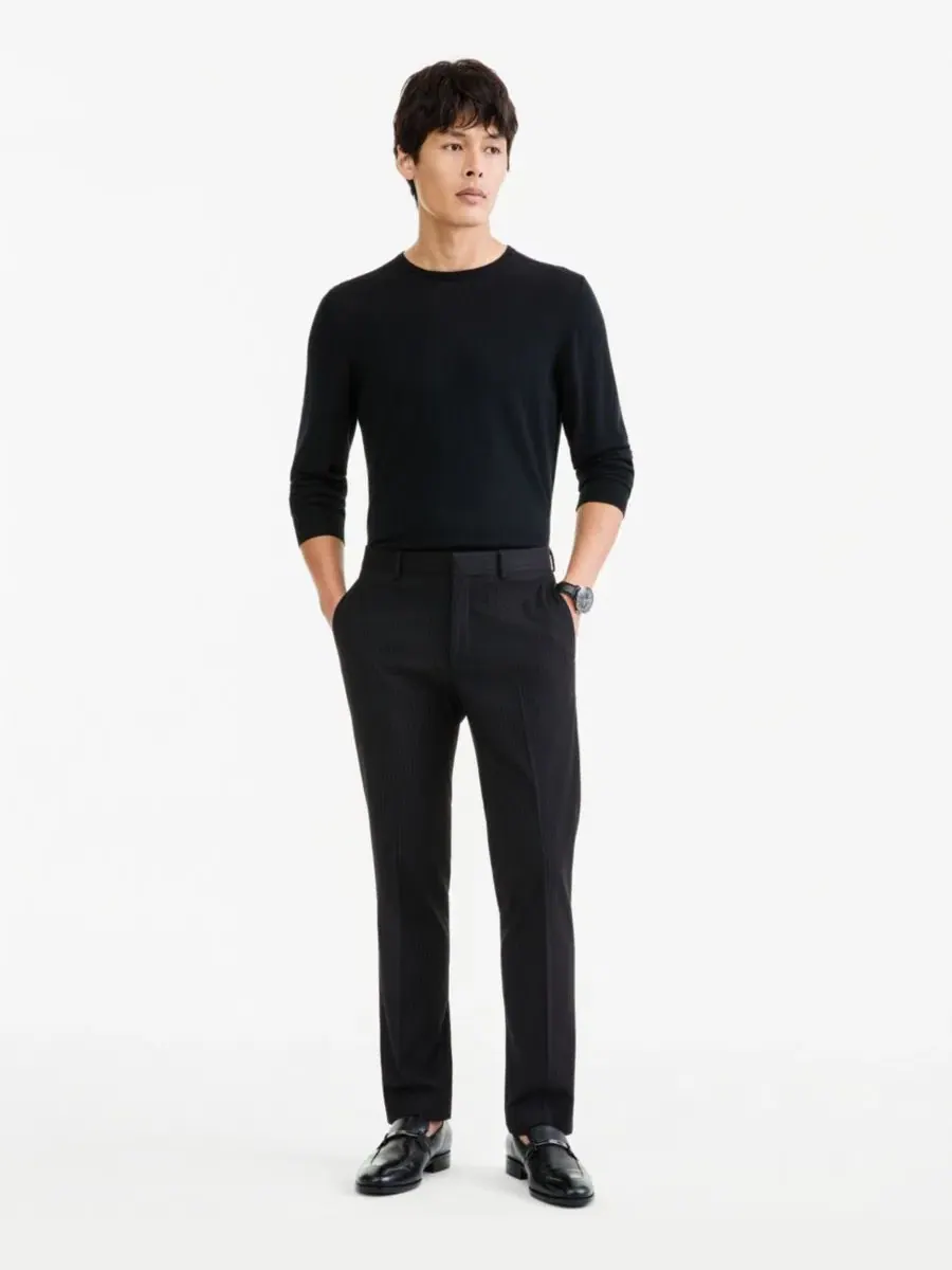 Брюки классические в полоску slim fit Kenneth Cole Reaction — изображение 1 из 6, черный