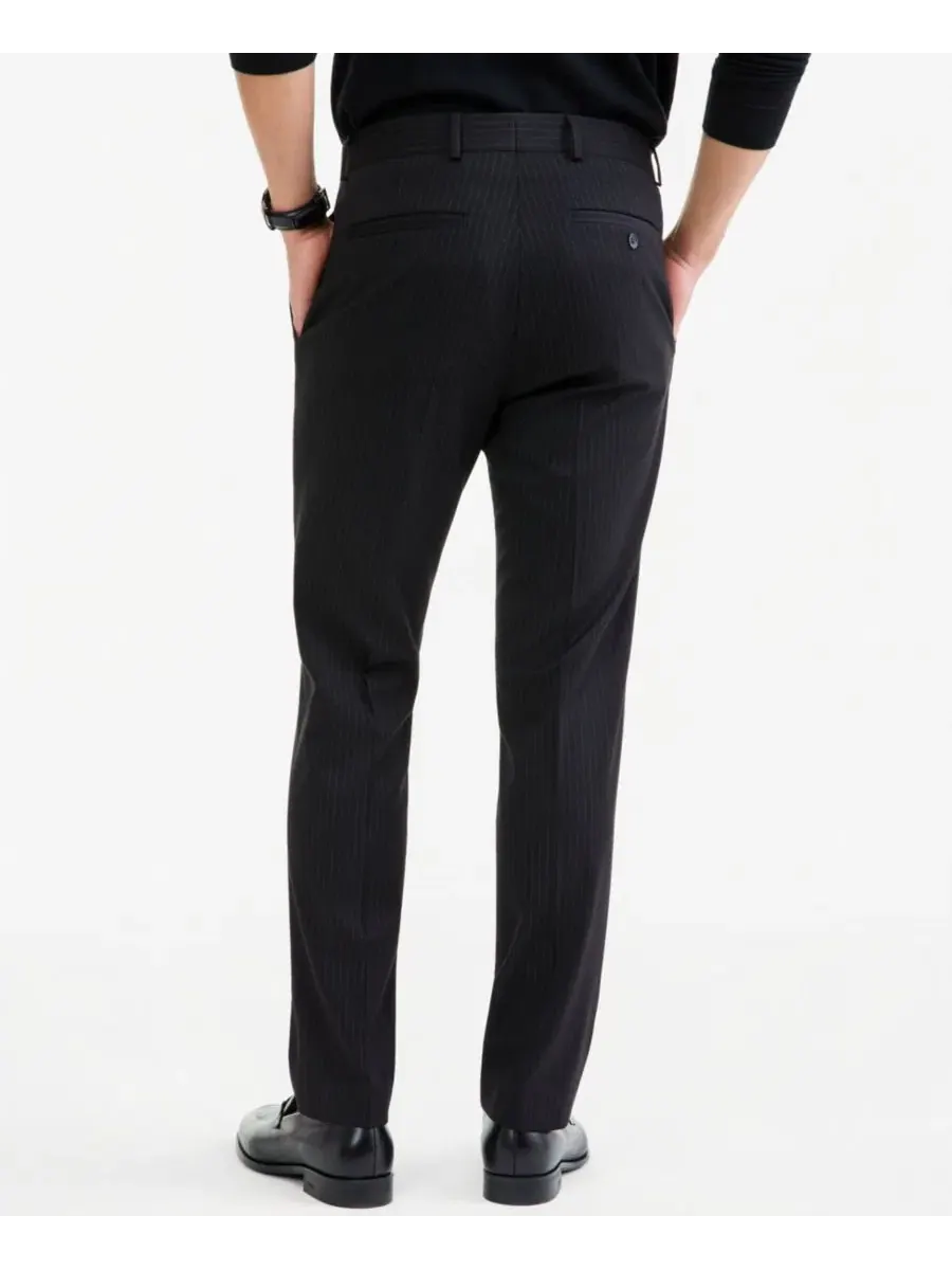 Брюки классические в полоску slim fit Kenneth Cole Reaction — изображение 4 из 6, черный