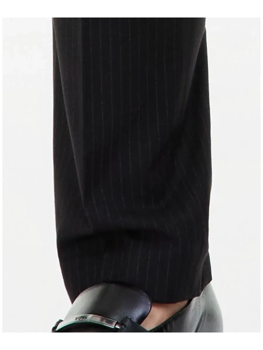 Брюки классические в полоску slim fit Kenneth Cole Reaction — изображение 6 из 6, черный