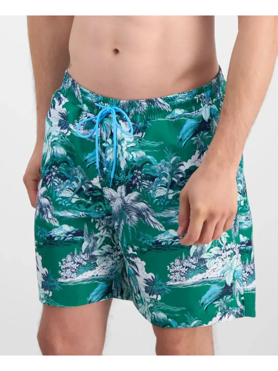 Мужские плавки Elloe Tropical Scene Club Room — изображение 2 из 3, голубой