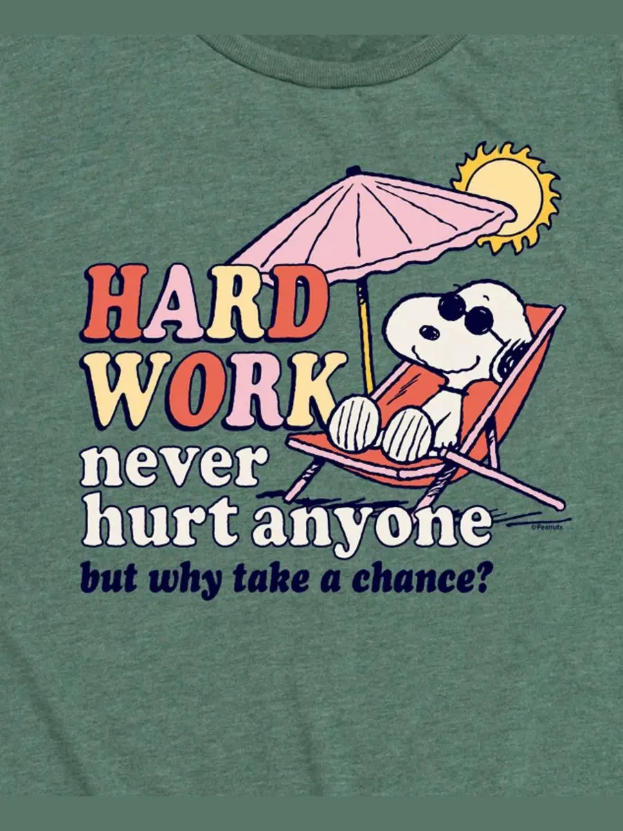 Футболка с принтом Hard Work, Plus Size Hybrid Apparel — изображение 2 из 3, зеленый