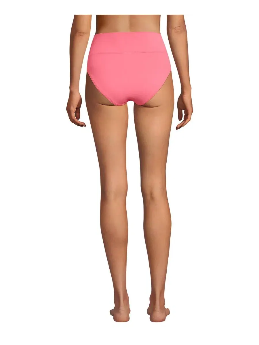 Женские плавки бикини с высокой посадкой Pinchless High Waisted Bikini Bottoms Lands' End, Wood Lily — изображение 2 из 3