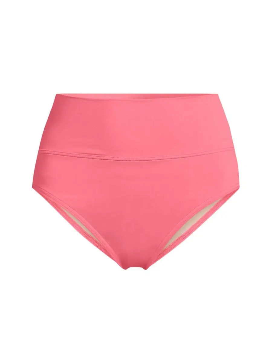 Женские плавки бикини с высокой посадкой Pinchless High Waisted Bikini Bottoms Lands' End, Wood Lily — изображение 3 из 3