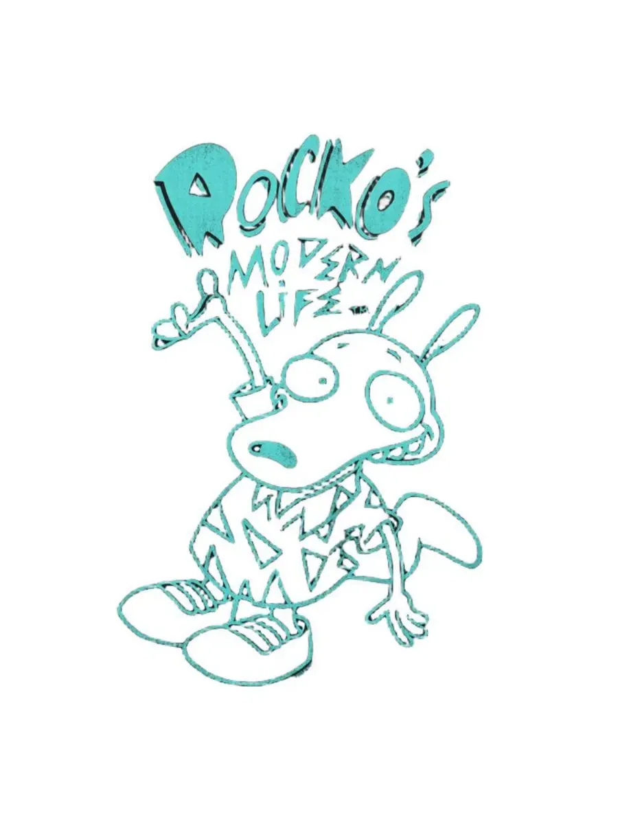 Футболка с принтом Rocko's Modern Life Neon Rocko Rugrats — изображение 2 из 3, черный