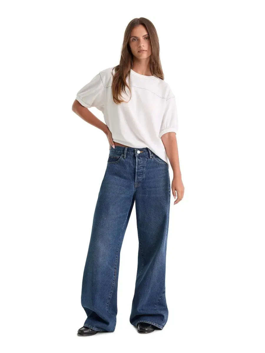 Джинсы свободного кроя с низкой посадкой Vintage Low Slung Straight Baggy Good American, Trace — изображение 2 из 4