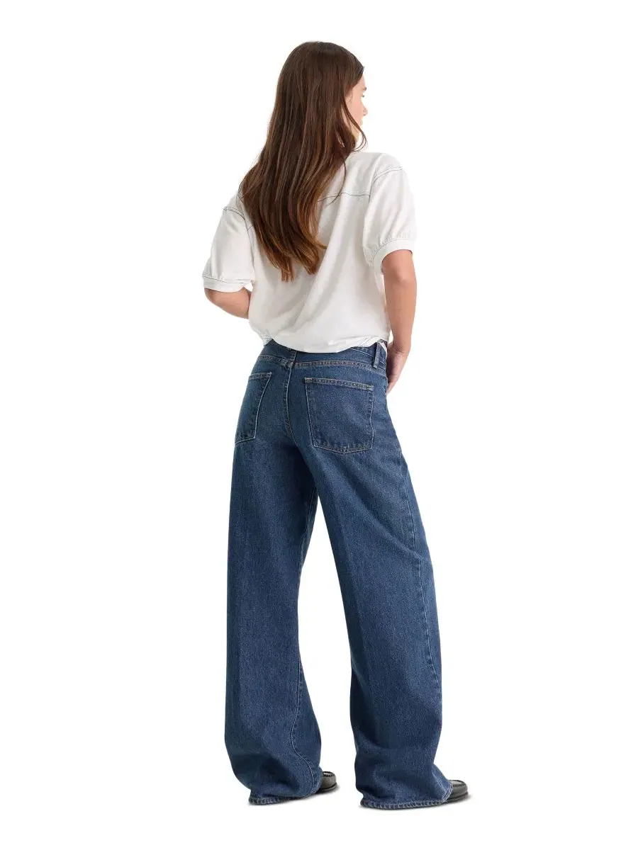 Джинсы свободного кроя с низкой посадкой Vintage Low Slung Straight Baggy Good American, Trace — изображение 4 из 4