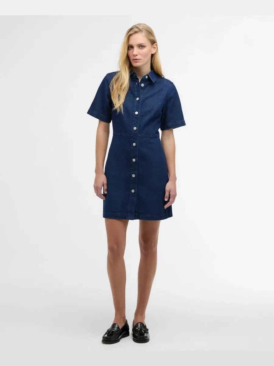 Платье мини джинсовое с воротником Maia Pointed-Collar Mini Denim Barbour