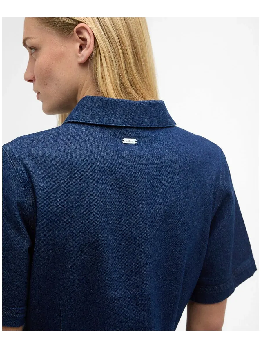 Платье мини джинсовое с воротником Maia Pointed-Collar Mini Denim Barbour — изображение 3 из 5, красный