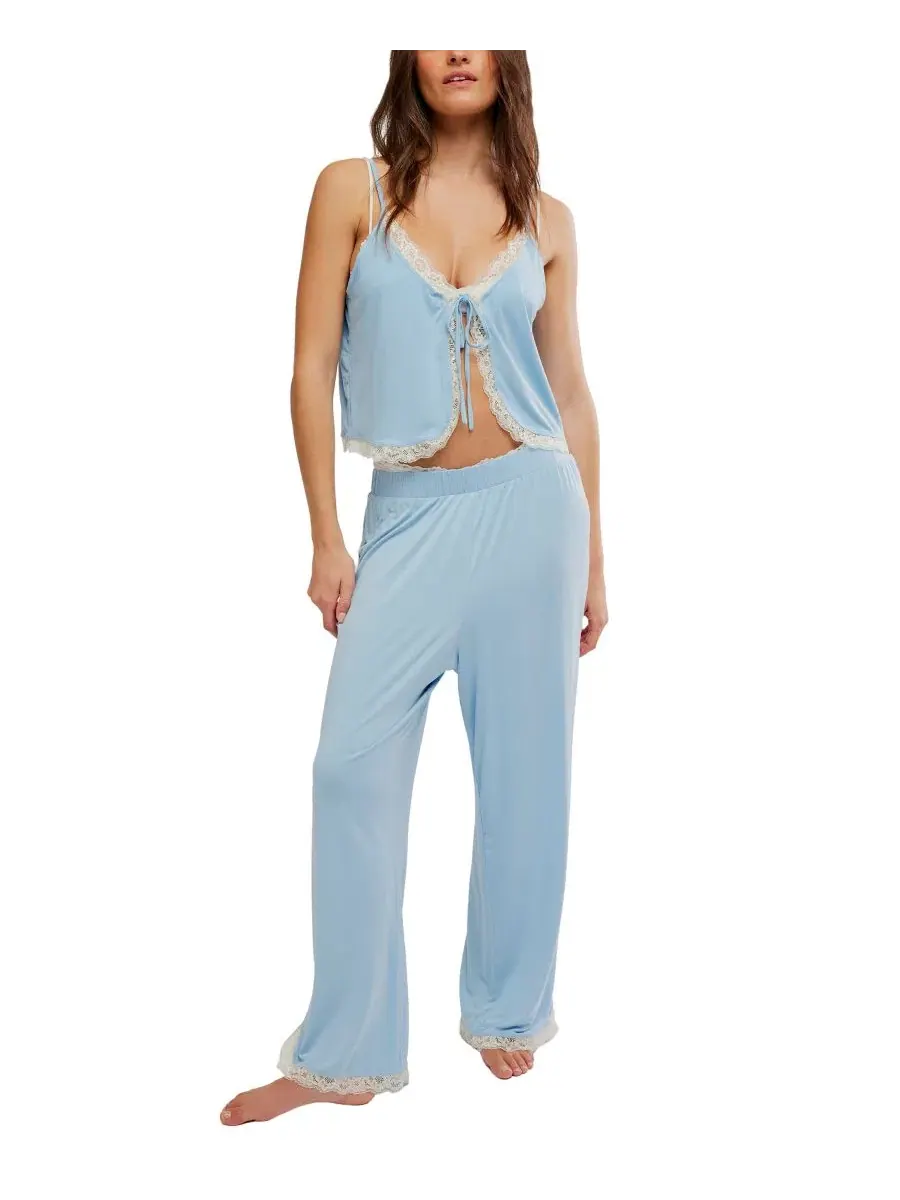Комплект из топа и брюк Free People — изображение 1 из 4, синий