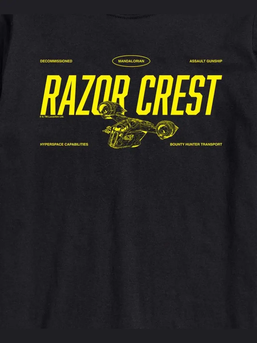 Футболка с принтом The Mandalorian & Grogu Razor Crest AIRWAVES — изображение 3 из 3, черный