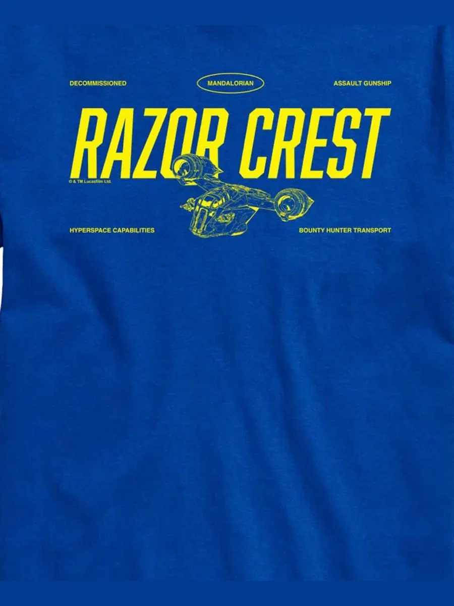 Футболка с принтом The Mandalorian & Grogu Razor Crest AIRWAVES — изображение 3 из 3, синий