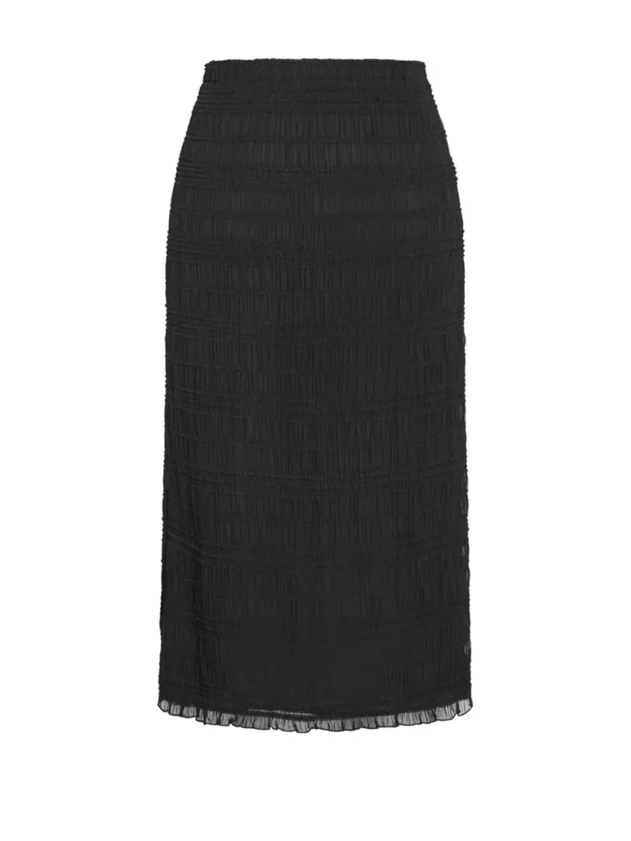 Юбка макси на кулиске с рюшами Emelia High-Waisted Maxi Shirred Skirt CITY CHIC — изображение 5 из 5, черный