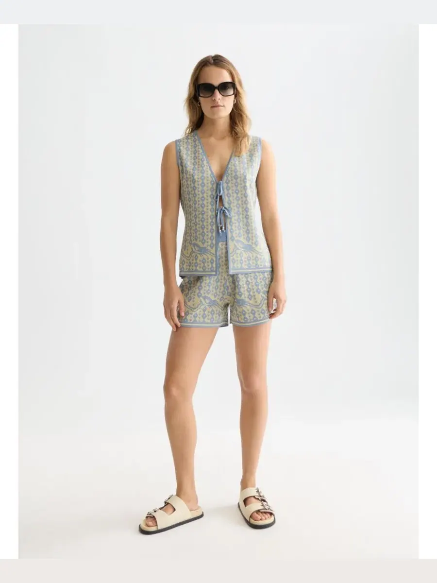 Женские трикотажные шорты жаккардового кроя «Scotch and Soda» Scotch & Soda — изображение 2 из 5, серый