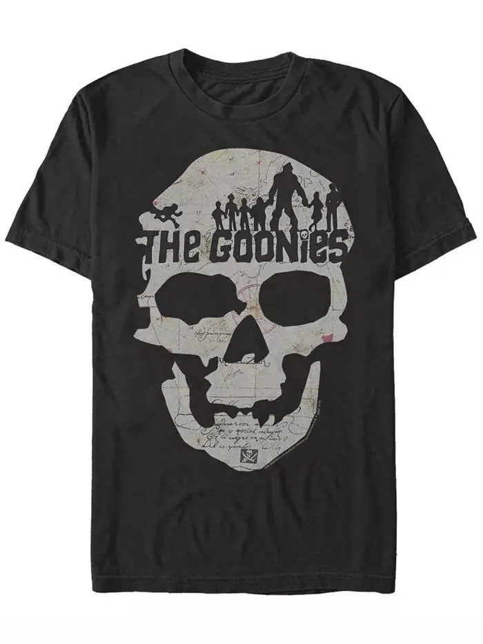 Мужская футболка с коротким рукавом The Goonies 1985 Goonie Skull Map Fifth Sun — изображение 1 из 1, черный