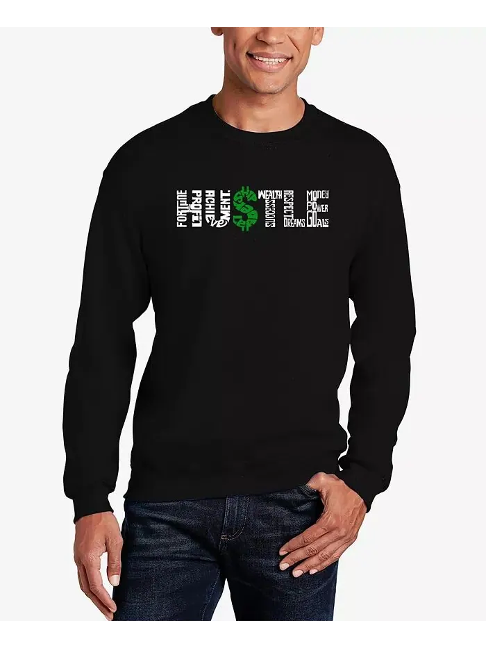 Мужская толстовка Word Art Hustle с круглым вырезом LA Pop Art — изображение 1 из 3, черный