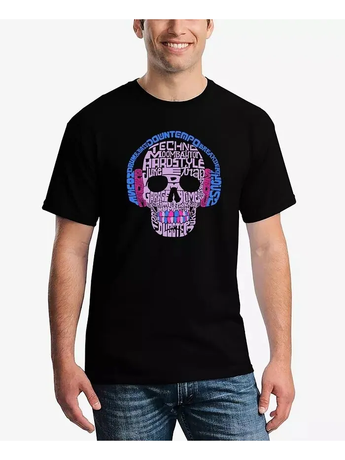 Мужская футболка с надписью Word Art Styles of Edm Music LA Pop Art — изображение 1 из 3, черный