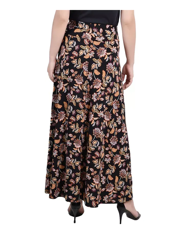 Женская миди-юбка Missy Maxi с поясом-кушаком NY Collection — изображение 2 из 3, черный золотистый