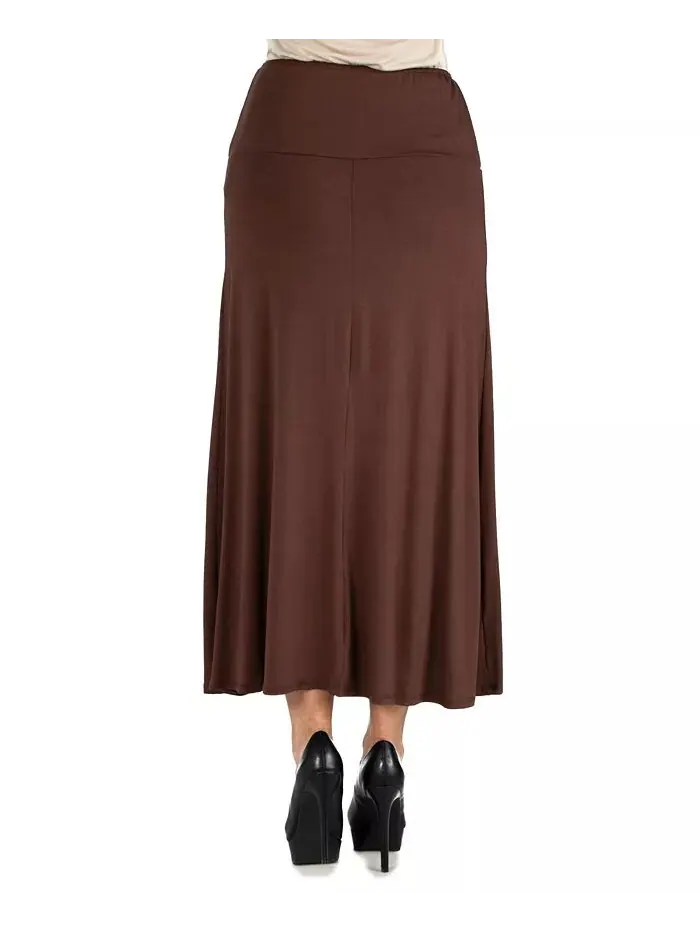 Женская юбка макси с эластичной талией 24seven Comfort Apparel — изображение 2 из 3, коричневый